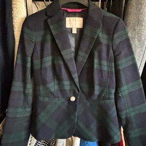 Women's Green Plaid Blazer
